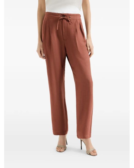 Brunello Cucinelli Brown Fluid Twill Tailored Trousers