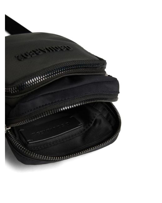 DSquared² Black Urban Logo-lettering Crossbody Bag for men