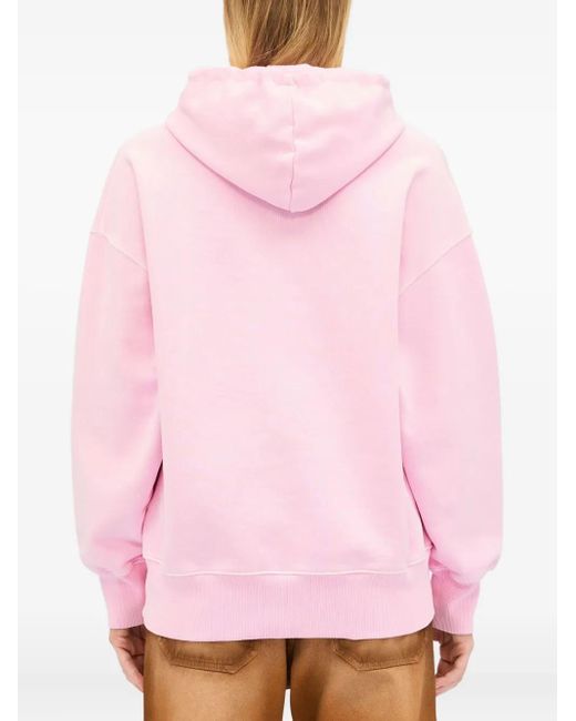 MSGM Pink Logo-Embroidered Hoodie