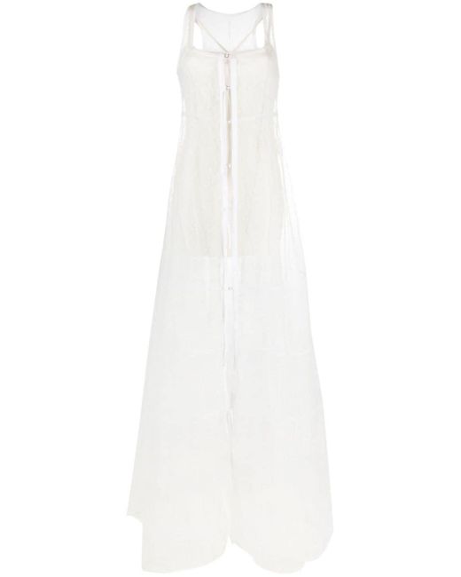 La Robe Dentelle Maxi Vestido lacinine Jacquemus de color White