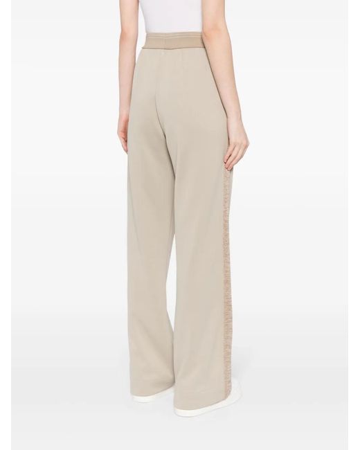 Lorena Antoniazzi Natural Cotton-Blend Track Pants