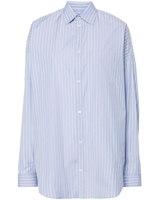 Balenciaga Blue Striped Cotton Shirt