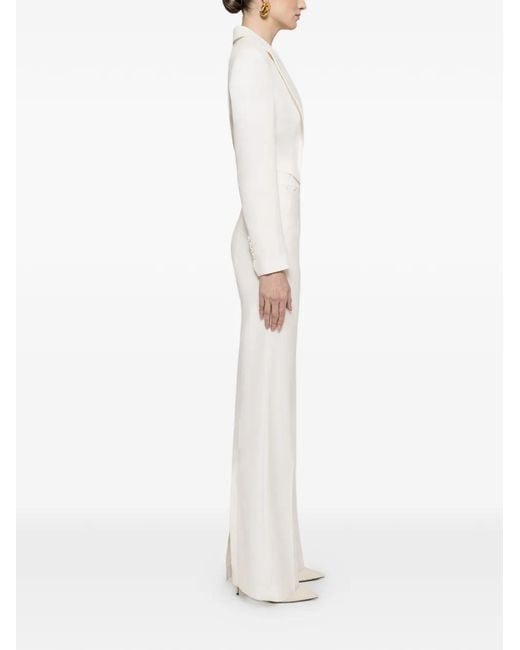 Nissa White Button Cropped Blazer