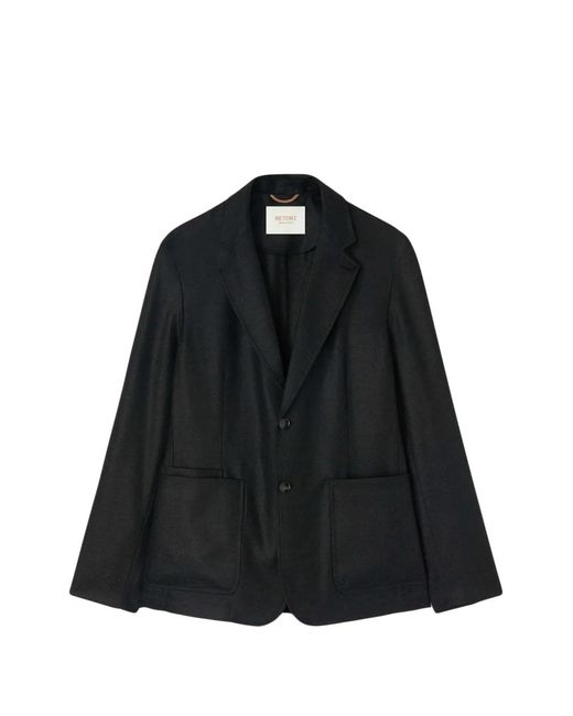 RETORI Black Single-Breasted Flannel Blazer for men
