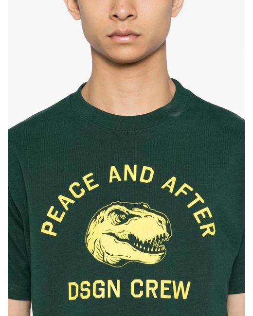 メンズ PEACE AND AFTER ロゴ Tシャツ Green