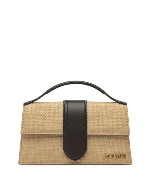 Jacquemus Brown The Great Bambino Tote Bag Mit Lederbesatz