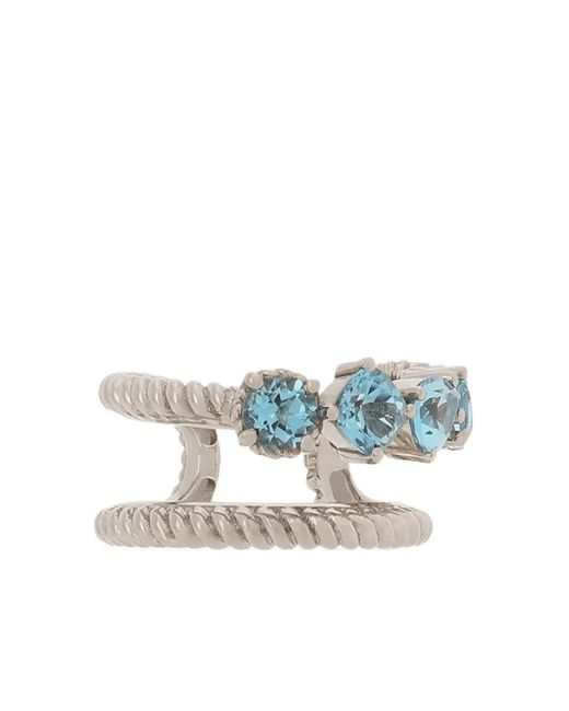 Dolce & Gabbana トパーズ イヤーカフ 18kホワイトゴールド Blue