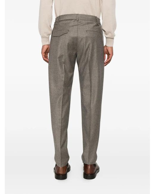 Tagliatore Gray Pantalon Plissé À Motif Pied-De-Poule for men