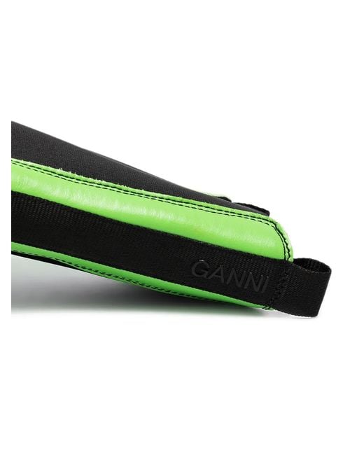 Ganni Green Chunky-Sole Ankle Boots