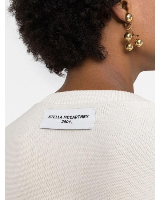 Stella McCartney White Logo-Patch Jumper