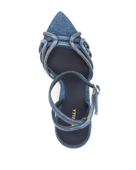 Le Silla Blue 90mm Denim Sandals