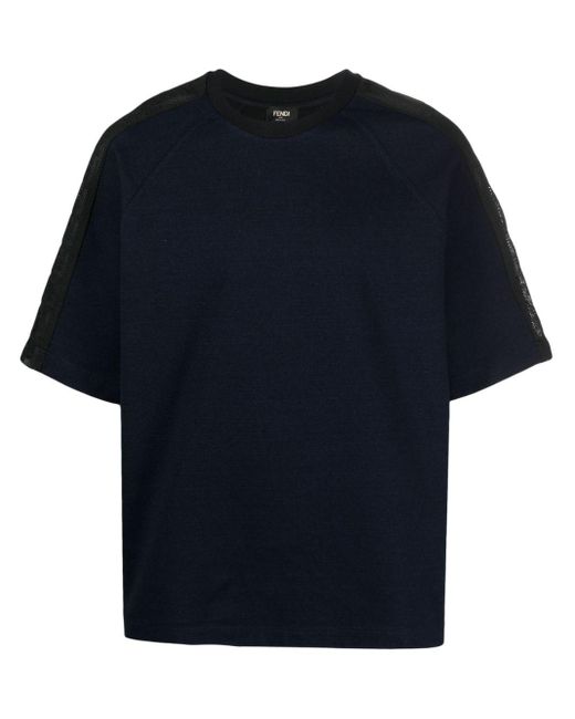 T-shirt oversize con monogramma di Fendi in Blue da Uomo