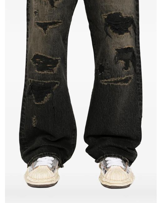 KAMIYA Gray Distressed Denim Jeans for men