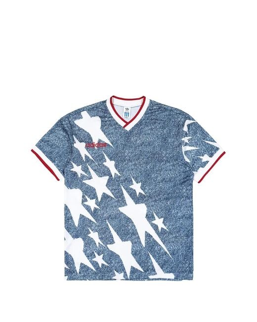 Adidas Blue Usa Star-Print T-Shirt for men