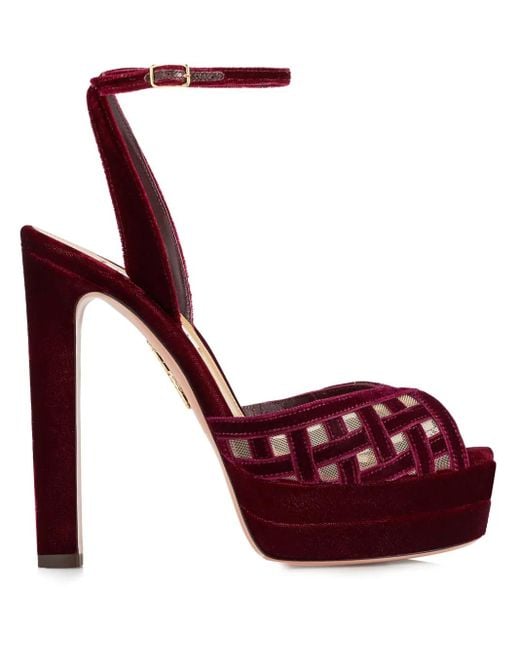 Aquazzura Red 130Mm Romance Sandals
