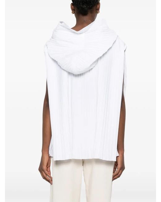 Barena White Pleated Blouse