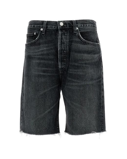 Agolde Gray Anson Buttoned Shorts for men