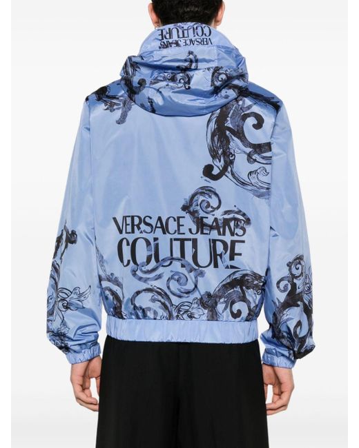Bomber con stampa Baroccoflage di Versace in Blue da Uomo