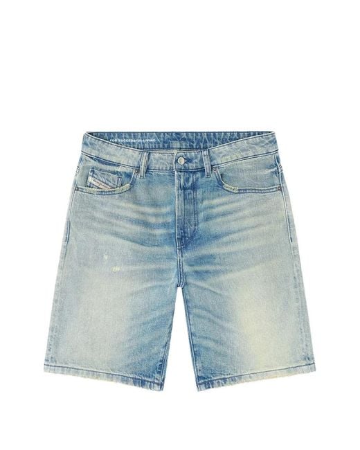 DIESEL Blue D-Fin Denim Shorts for men