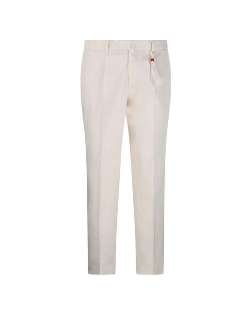 Santaniello White Belt-Loop Trousers for men
