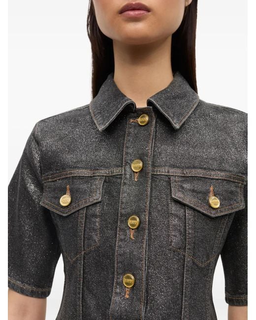 Ganni Black Denim Mini Dress