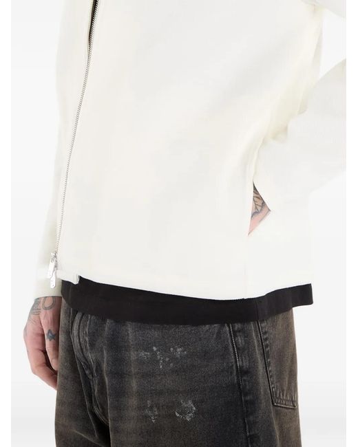 Filling Pieces White Coach Logo Zip-Up Jacket for men