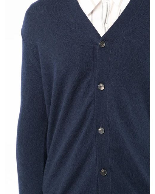 Pringle of Scotland Blue Button-Down Cashmere Cardigan for men