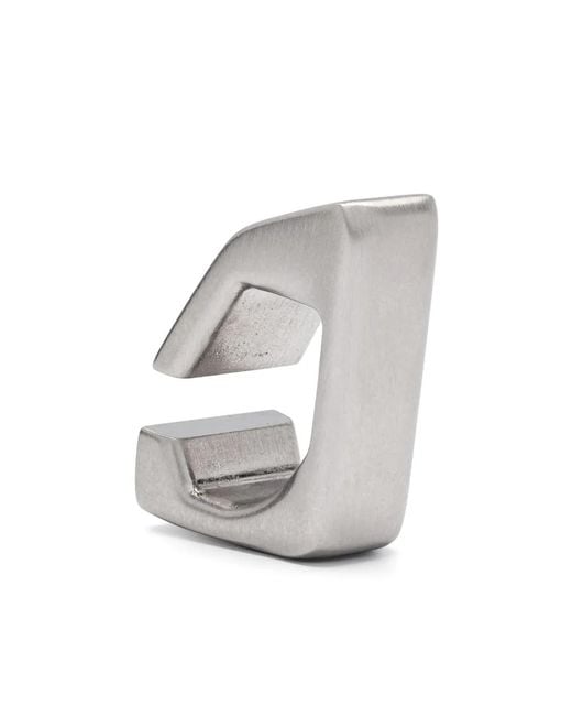Rick Owens Gray Prong Brushed Earcuff