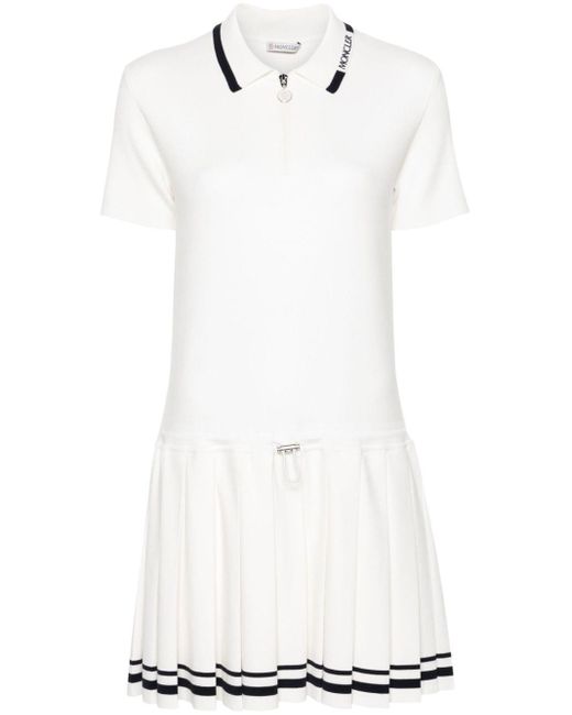 Moncler White Polo Knitted Minidress