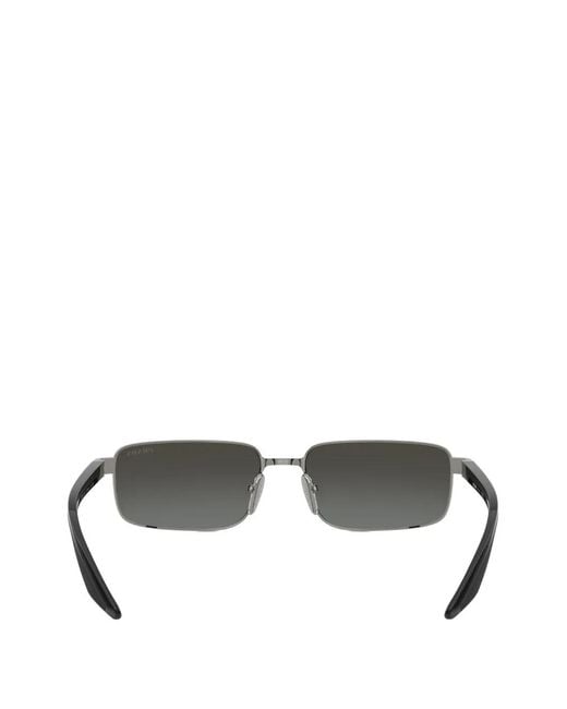 Prada Linea Rossa Gray Rectangle-Frame Sunglasses for men