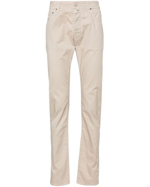 Jacob Cohen Natural Bard Mid-rise Slim-fit Chinos for men