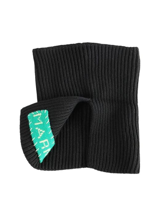 Marni Black Ribbed Scarf for men
