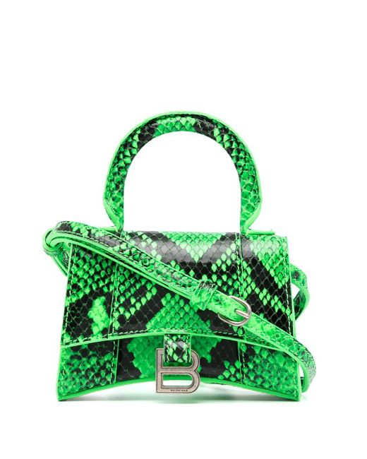 Balenciaga Green Mini-Tasche in Schlangenoptik