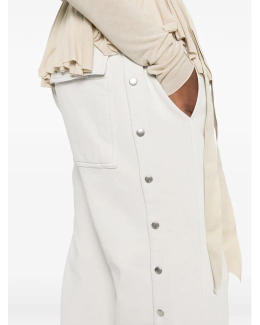 Rick Owens White Drawstring Trousers