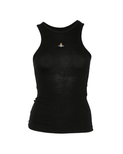 Vivienne Westwood Black 90S Orb-Embroidered Tank Top