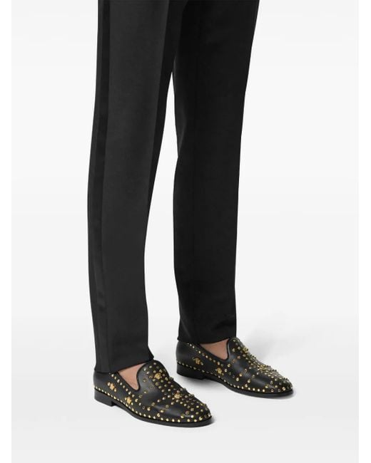Versace Black Medusa Studded Slippers for men