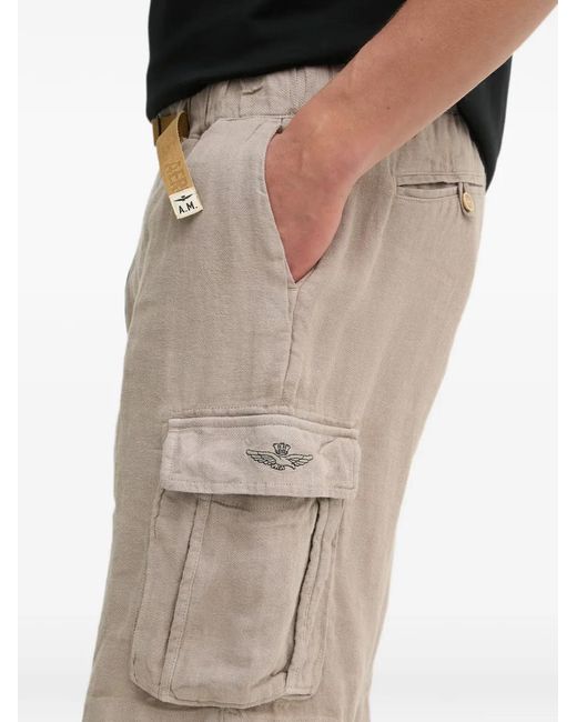 Aeronautica Militare Natural Cargo Shorts for men