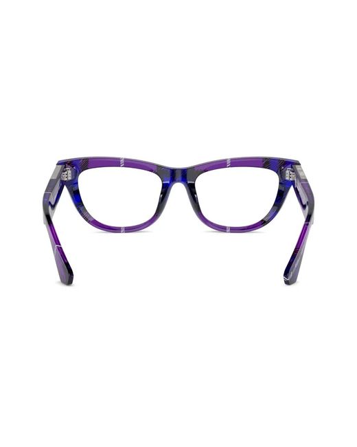 Burberry Blue Check-Pattern Cat-Eye Glasses