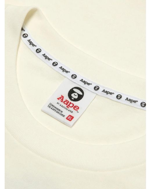 Aape By A Bathing Ape White Logo-Print T-Shirt for men