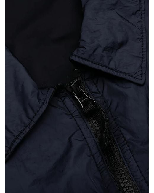 Zip-fastening patch-pocket overshirt Stone Island de hombre de color Blue