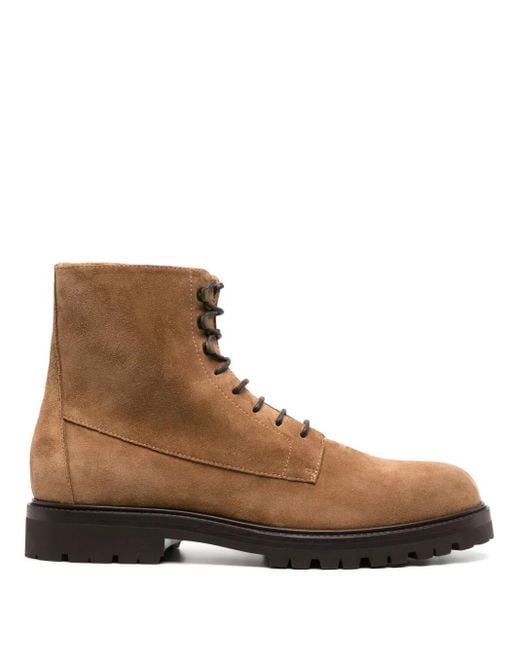 Brunello Cucinelli Brown Ankle-Length Suede Boots for men