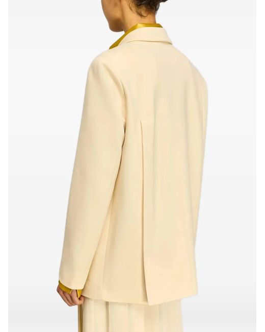 Semicouture Natural Jolene Button-Back Blazer
