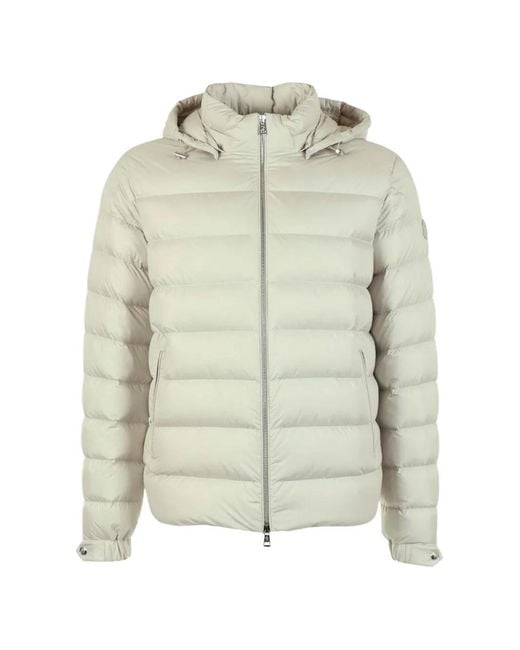 Moncler White Logo-Patch Hooded Jacket for men