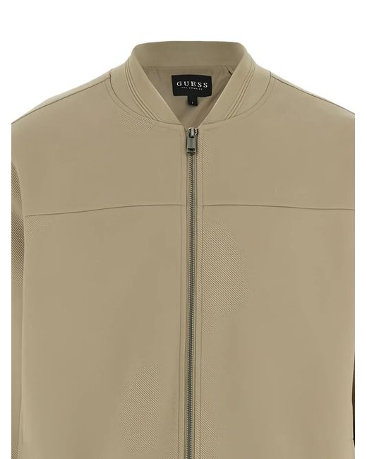 Guess Natural Giovanni Textured Bomber Jacket for men