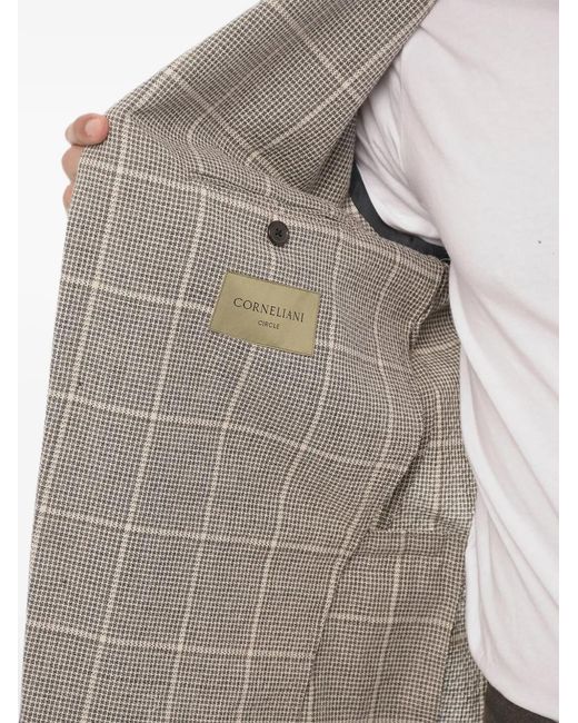 Corneliani Gray Checked Single-Breasted Circle Blazer for men