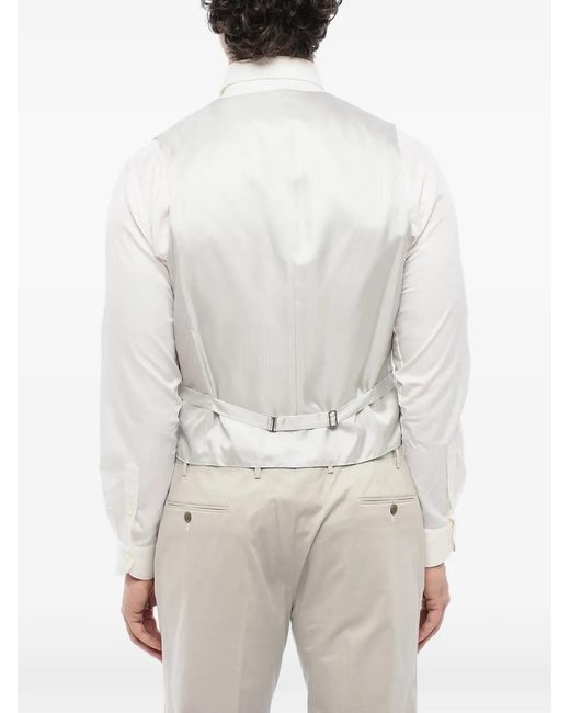 Corneliani White Single-Breasted Martingale Waistcoat for men