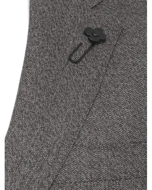 Lardini Gray Flower-Button Suit for men