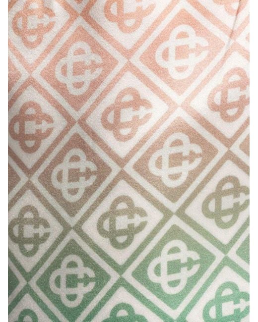 Casablancabrand Green Monogram-print Deck Shorts for men