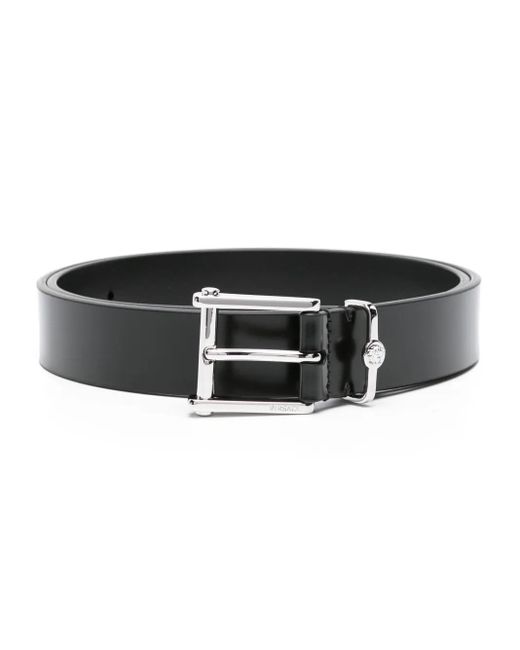Versace Black Medusa Head Leather Belt for men