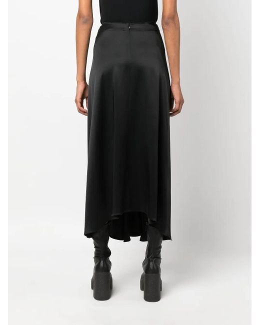 Stella McCartney Black Twist-Detail Draped Midi Skirt